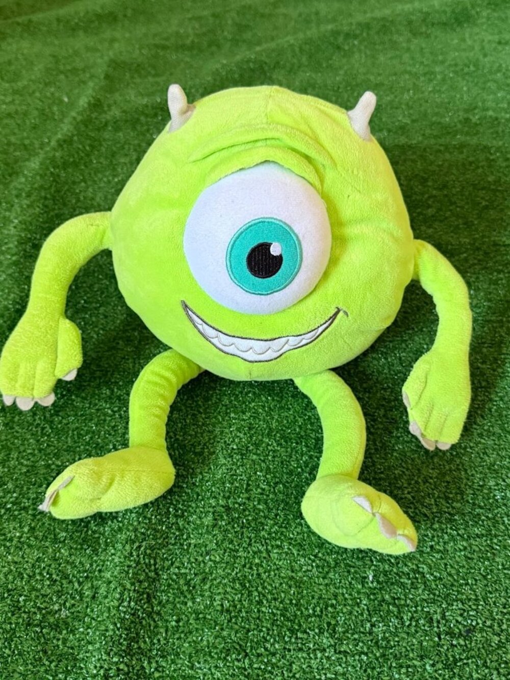 Disney Pixar Monsters Inc Mike Wazowski Plush Toy One Eyed Green Stuffed Soft